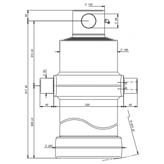 Teleskopski cilinder 4 stopnje 25 ton 2510 mm z luknjo 4049F